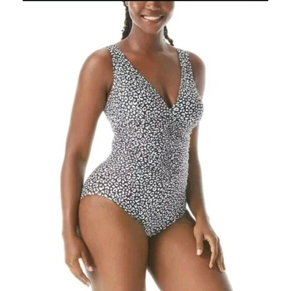 Coco Reef Contours Shapemaker Solitaire Tummy-Control One-Piece Swimsuit 12 36C - Picture 8 of 8